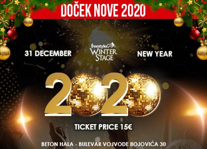 Docek Nove godine Beograd 2020 Klub Freestyler Winter Stage baner