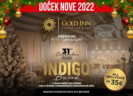 Event Centar Gold Inn doček Nove godine 2022 Beograd