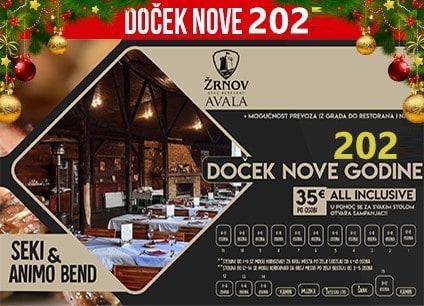 Etno restoran Žrnov Avala doček Nove godine 2024 Beograd