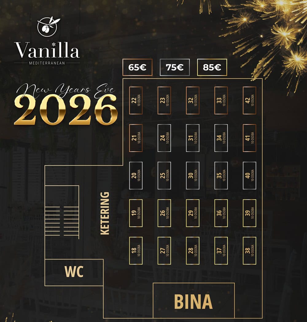 Restoran Vanilla Ada Ciganlija doček Nove godine 2026 Beograd Aleksa Louis i Irina Arsenijević