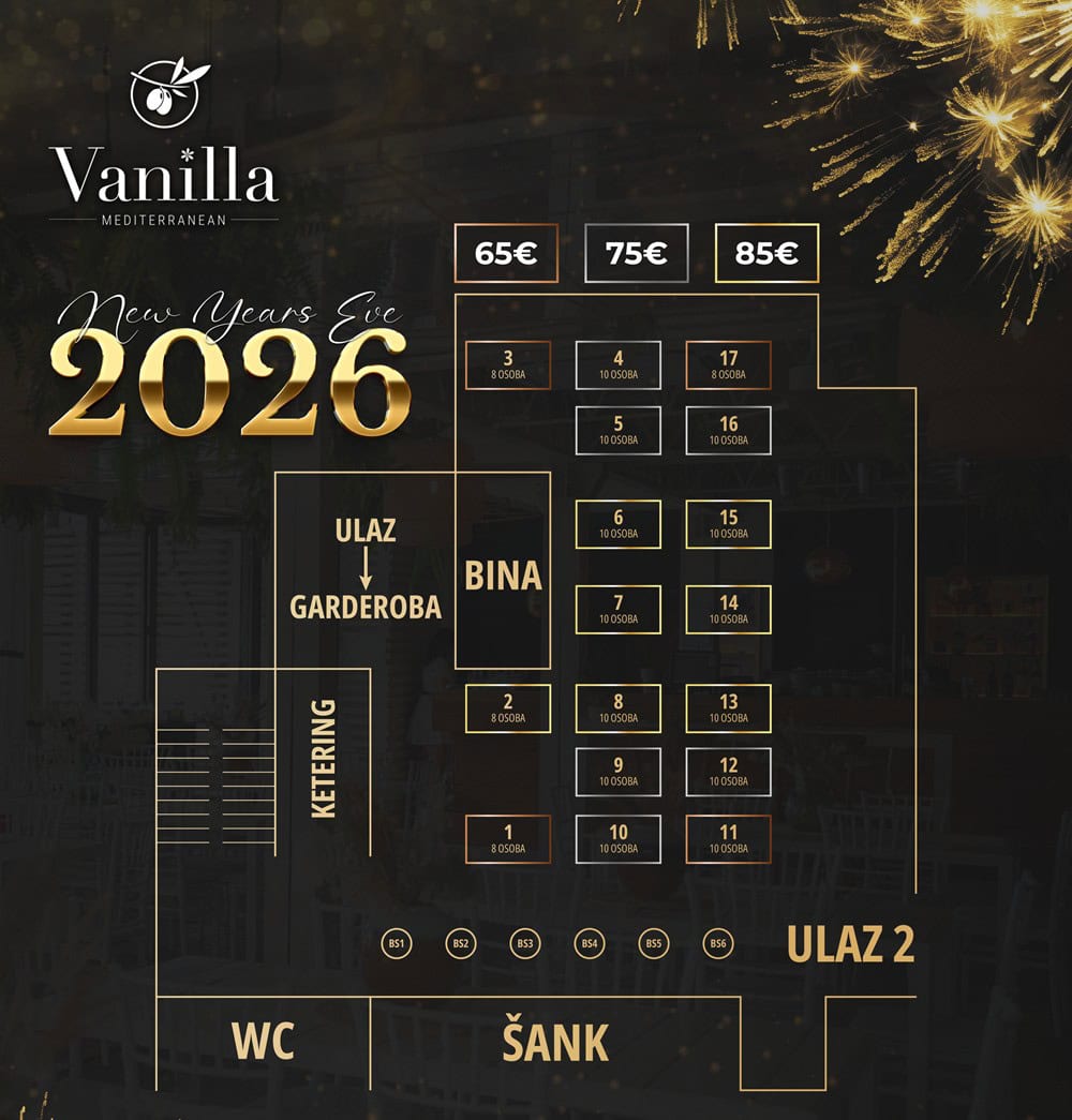 Restoran Vanilla Ada Ciganlija doček Nove godine 2026 Beograd Dejan Deki Jovičić i Aleksandra Reljić